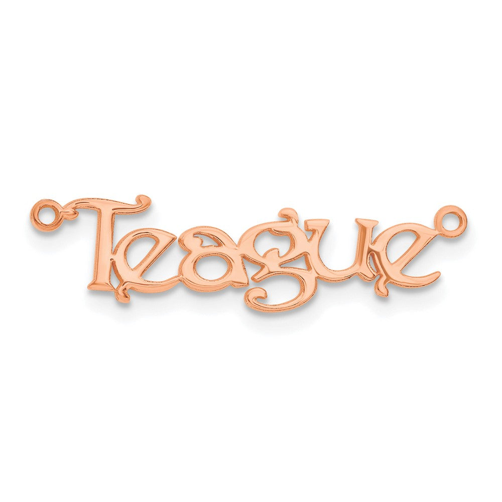 Sterling Silver Rose Gold plated Bouquet Font Name Plate