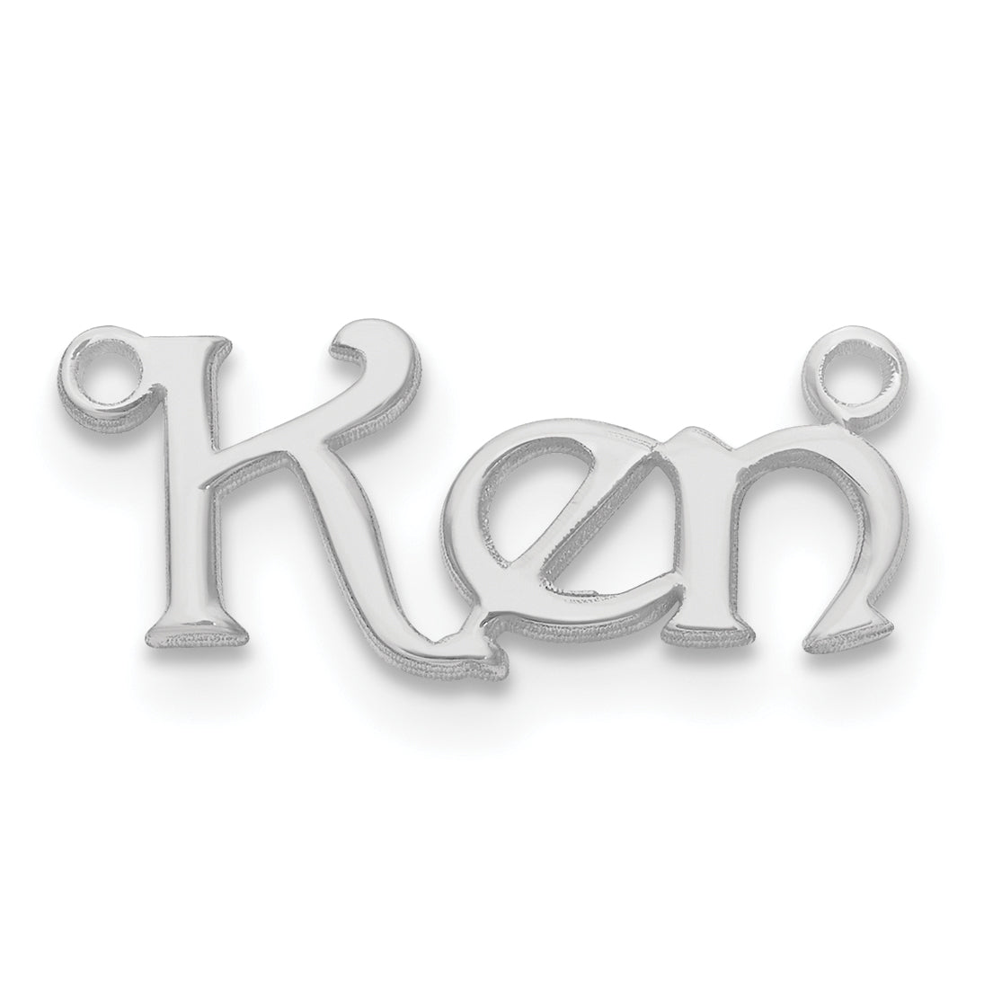 Sterling Silver Rhodium plated Bouquet Font Name Plate