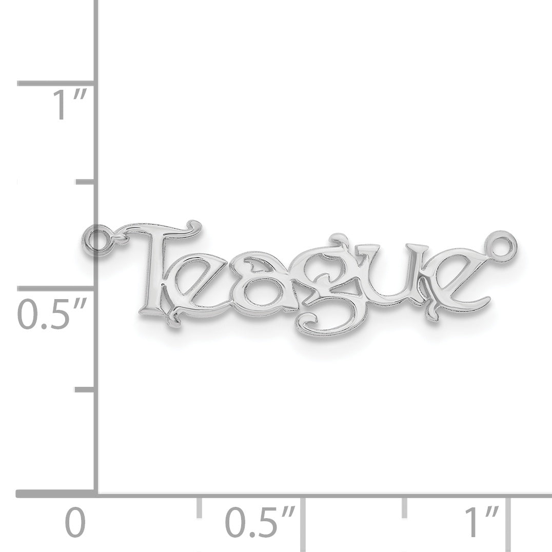 Sterling Silver Rhodium plated Bouquet Font Name Plate