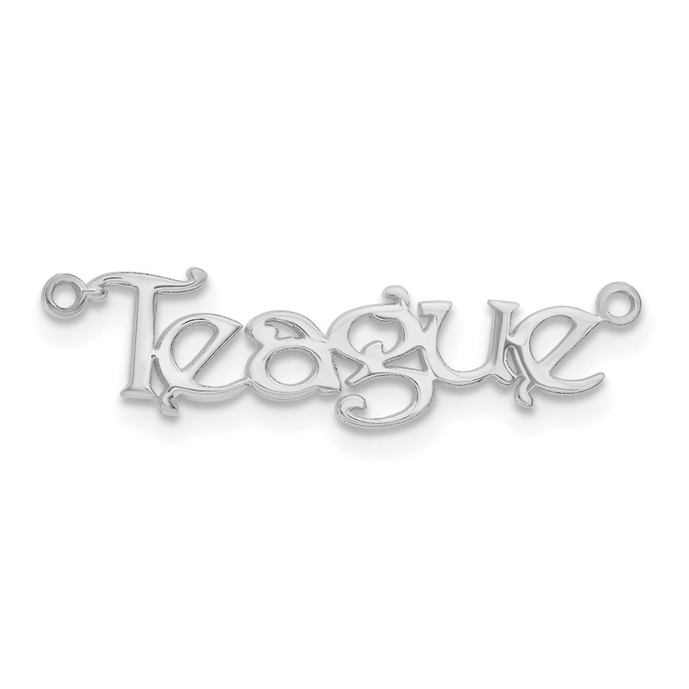 14K White Gold Bouquet Font Name Plate
