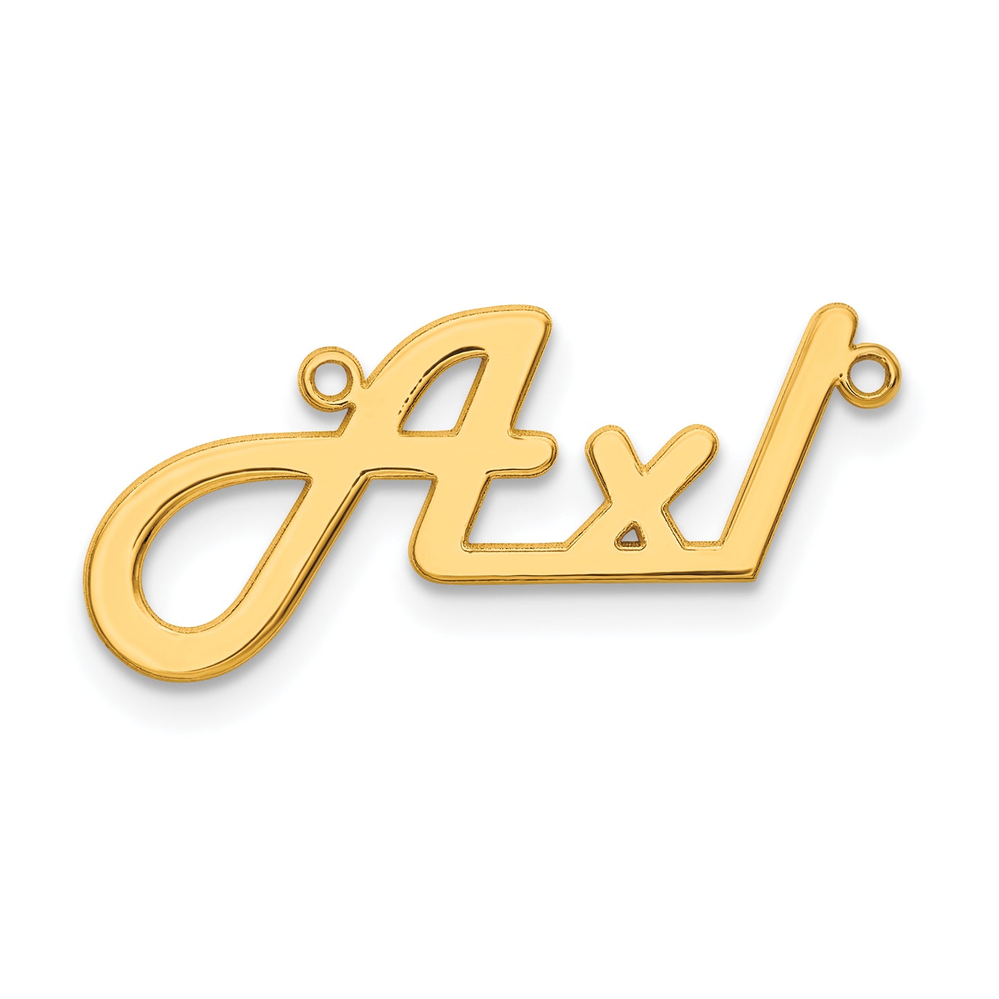 14K Yellow Gold Polished Harlow Solid Font Underlined Name Plate