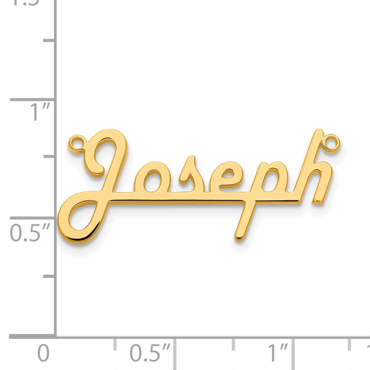14K Yellow Gold Polished Harlow Solid Font Underlined Name Plate