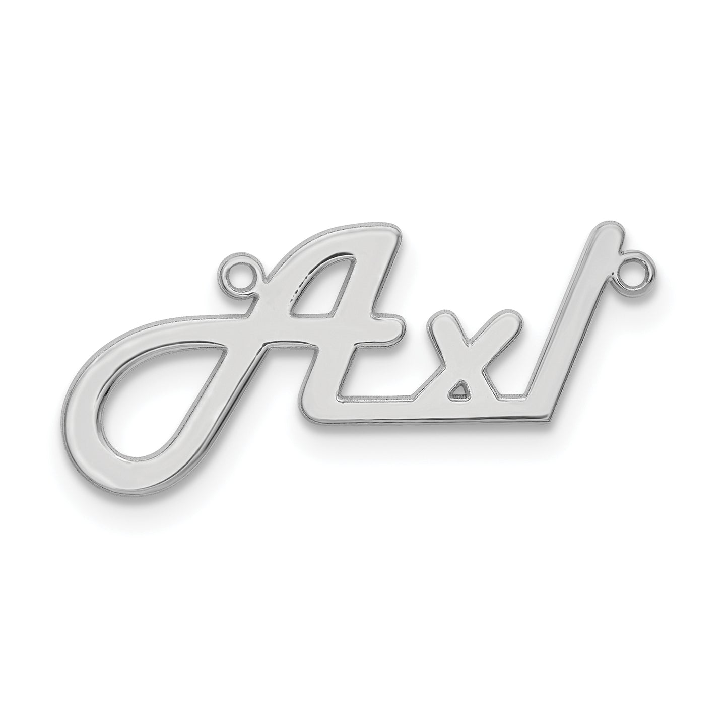10K White Gold Polished Harlow Solid Font Underlined Name Plate