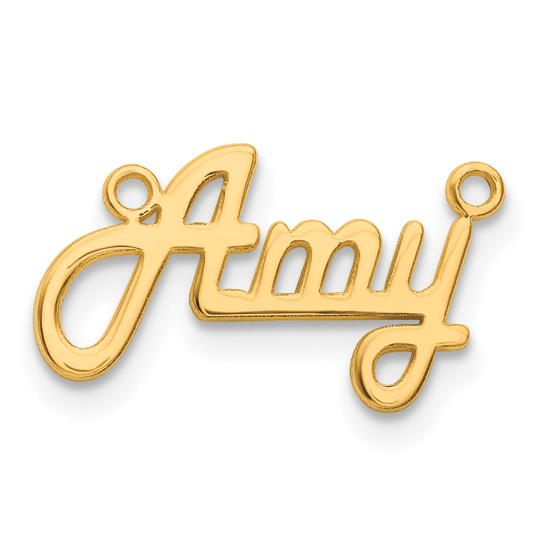 Sterling Silver Gold Plated Polished Harlow Solid Font Underlined Name Plate