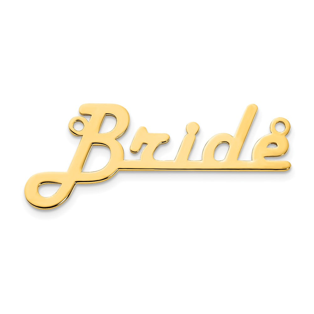 Sterling Silver Gold Plated Polished Harlow Solid Font Underlined Name Plate