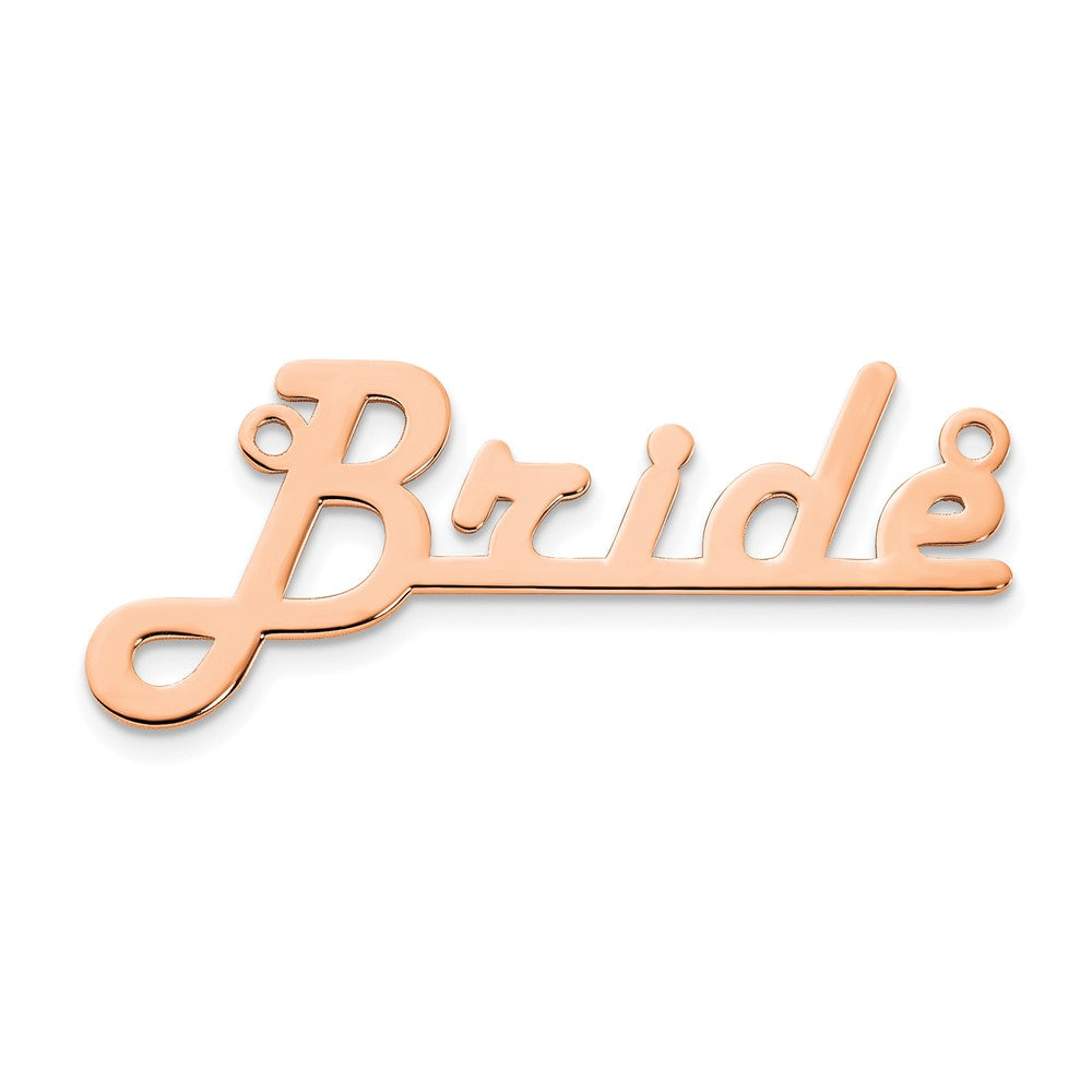 Sterling Silver Rose Gold plated Polished Harlow Solid Font Underlined Name Plate