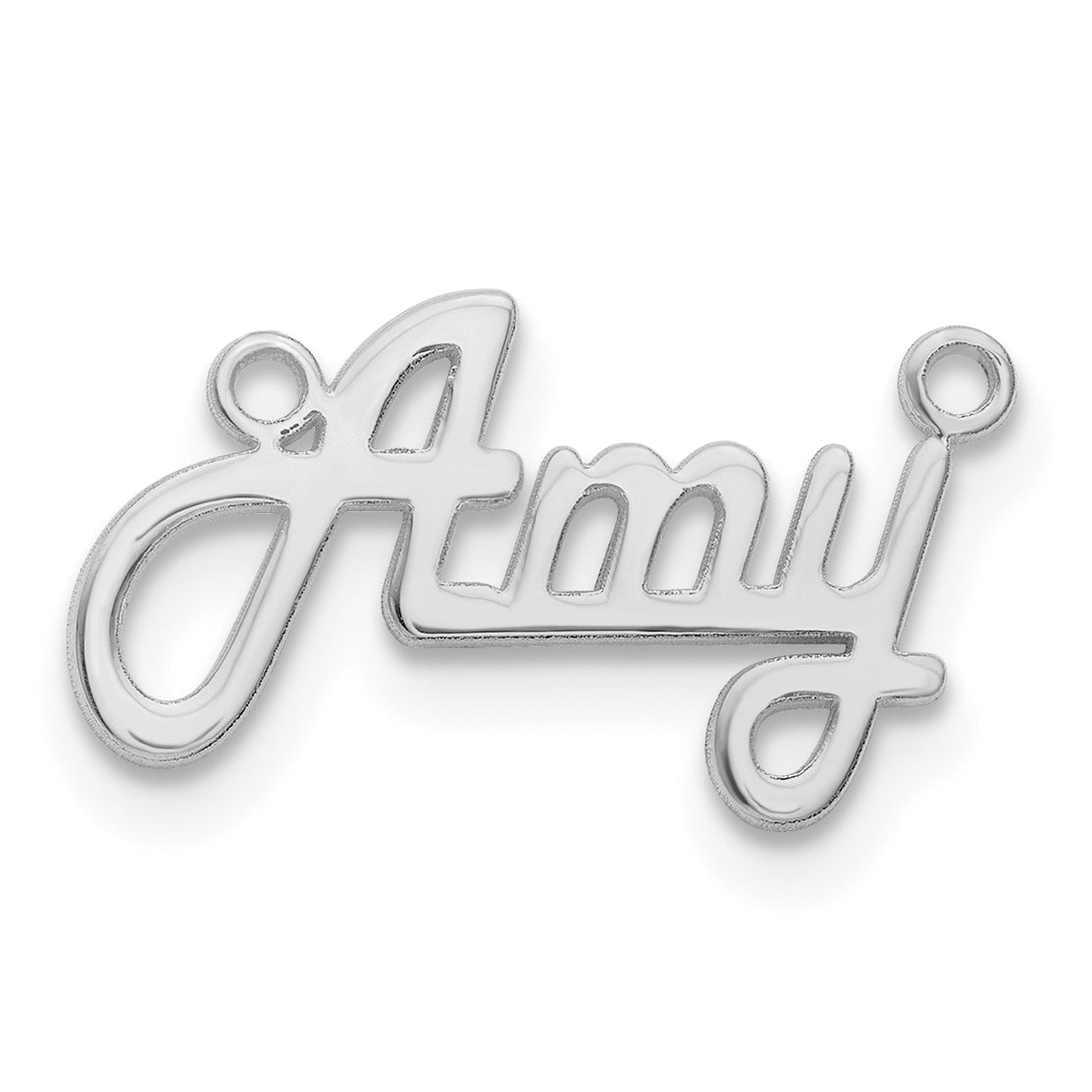 10K White Gold Polished Harlow Solid Font Underlined Name Plate