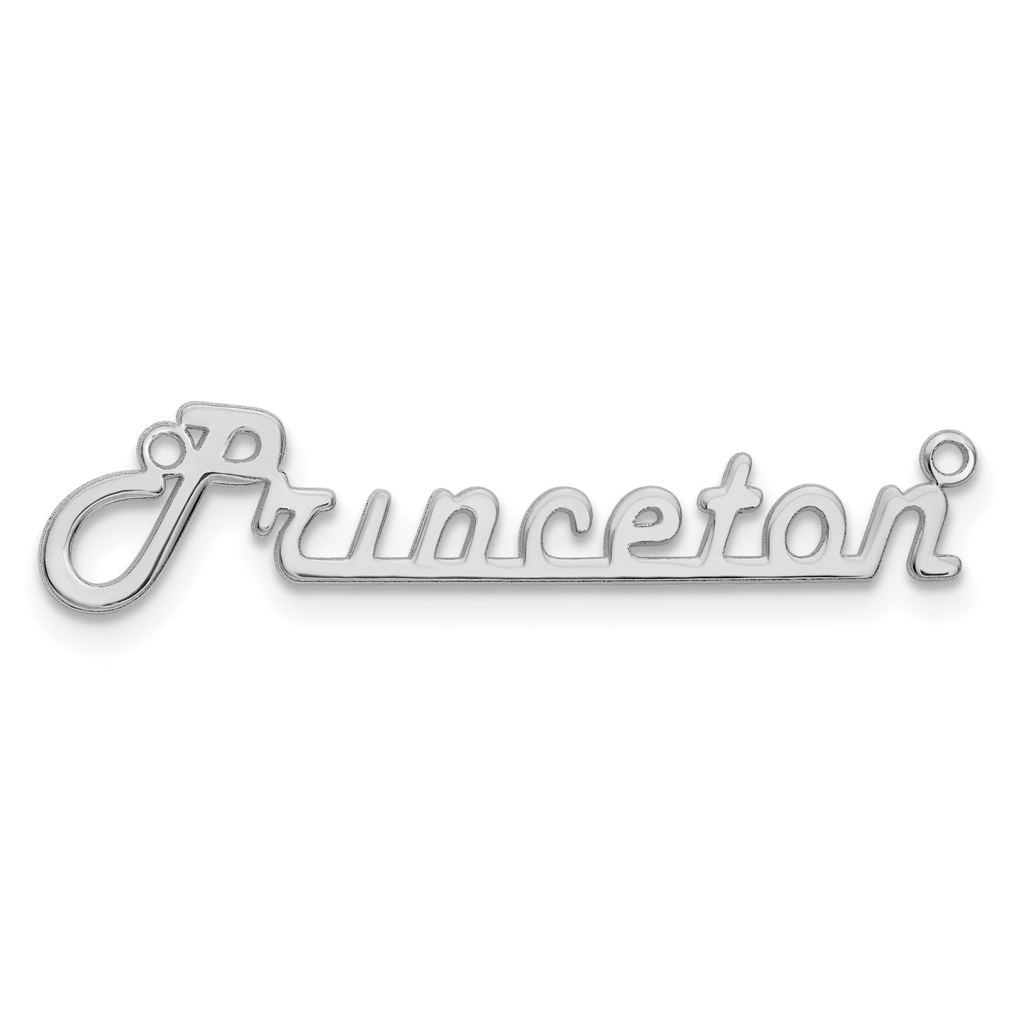 Sterling Silver Rhodium plated Polished Harlow Solid Font Underlined Name Plate