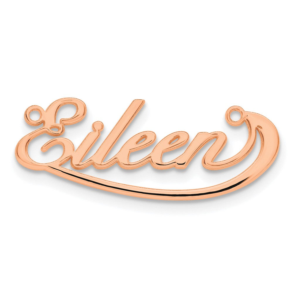 14K Rose Gold Polished Under Swoop Judith Font name Plate