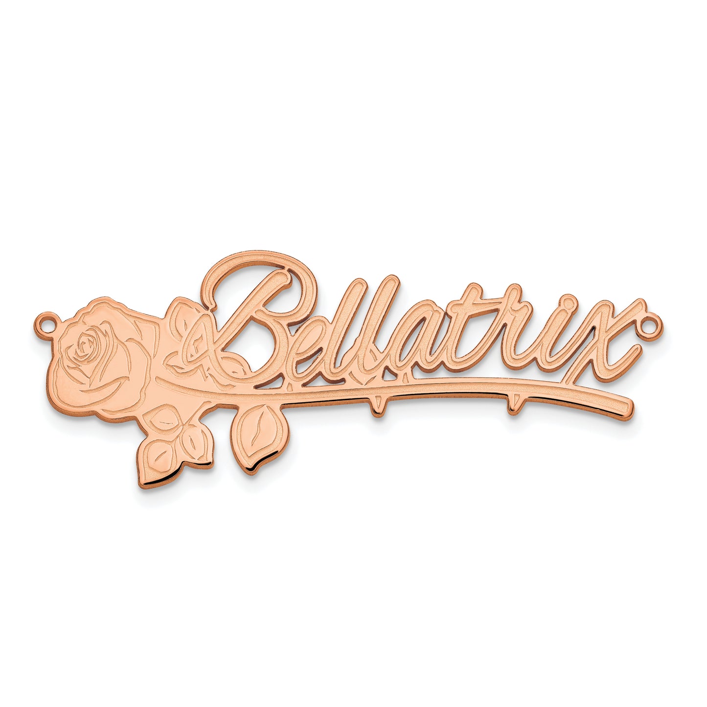 14K Rose Gold Polished Rose Name Plate