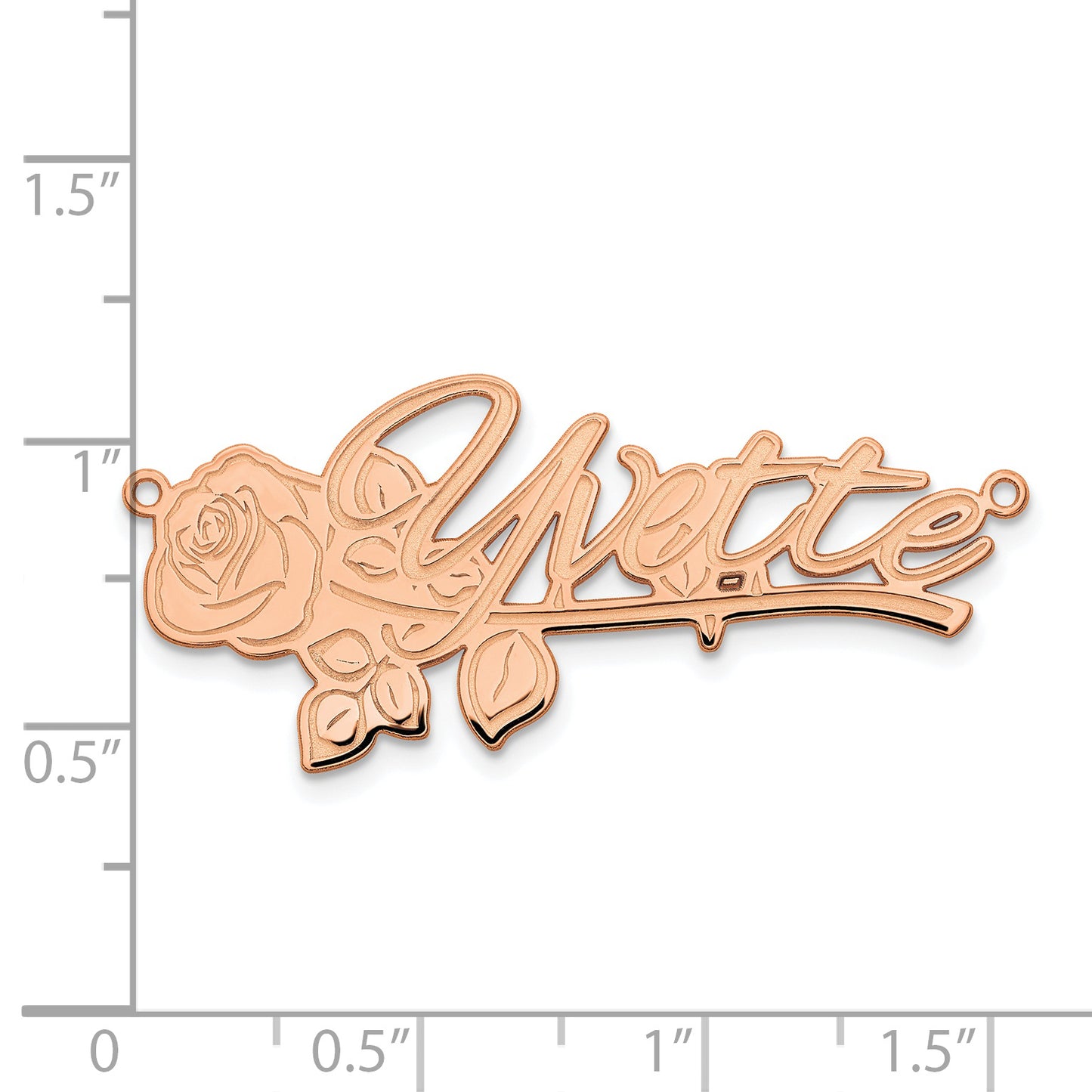 14K Rose Gold Polished Rose Name Plate