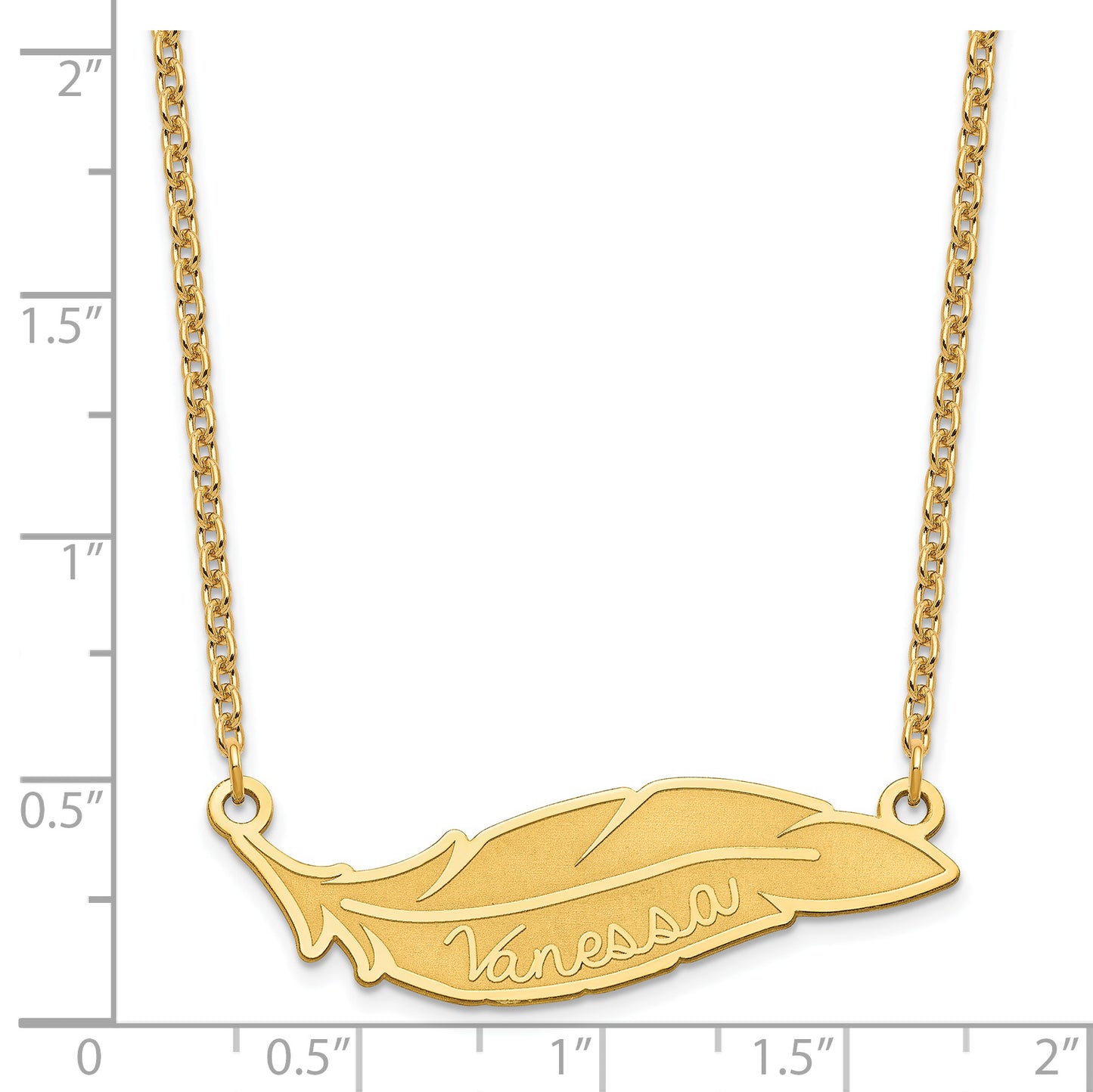 Sterling Silver Gold plated Personalized Feather Necklace