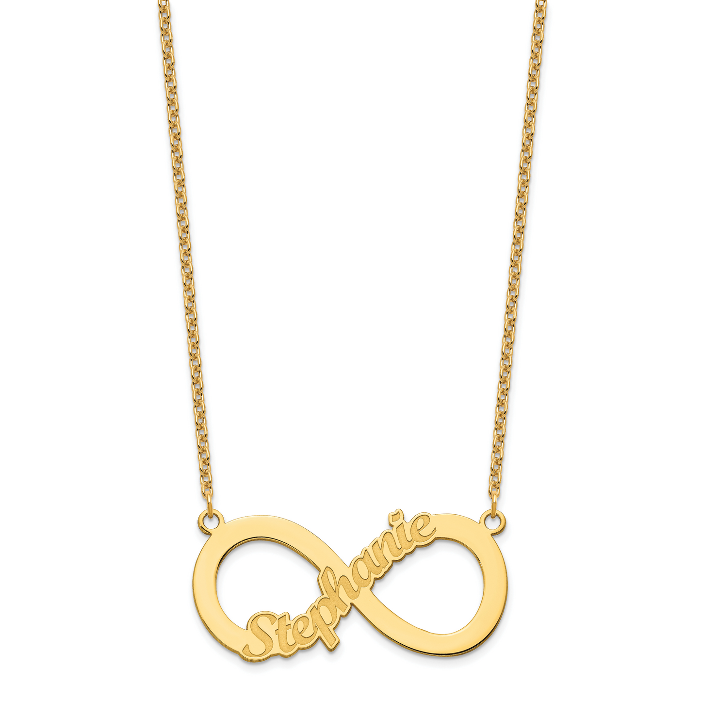 Sterling Silver Gold plated 1 Name Infinity Necklace