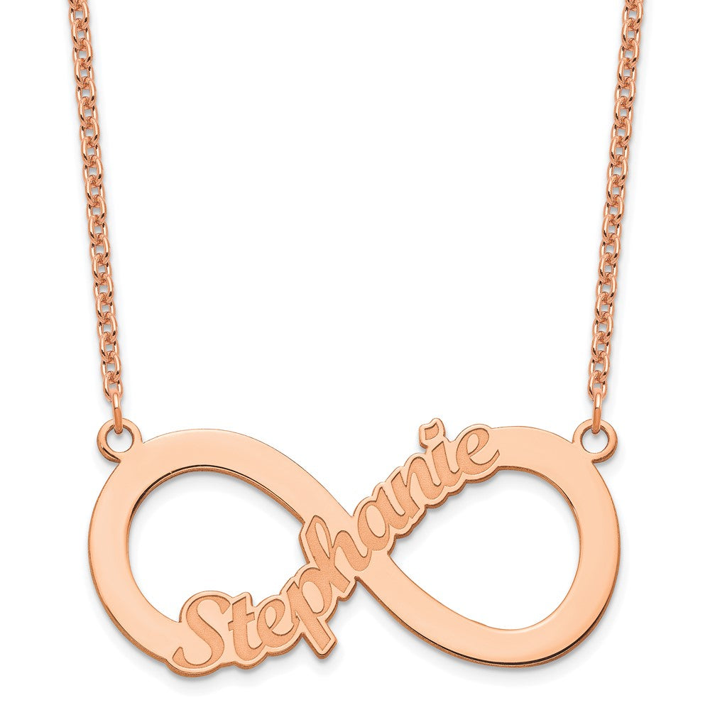 Sterling Silver Rose Gold plated 1 Name Infinity Necklace