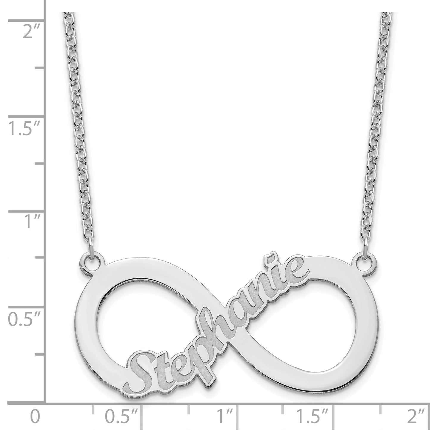 Sterling Silver Rhodium plated 1 Name Infinity Necklace