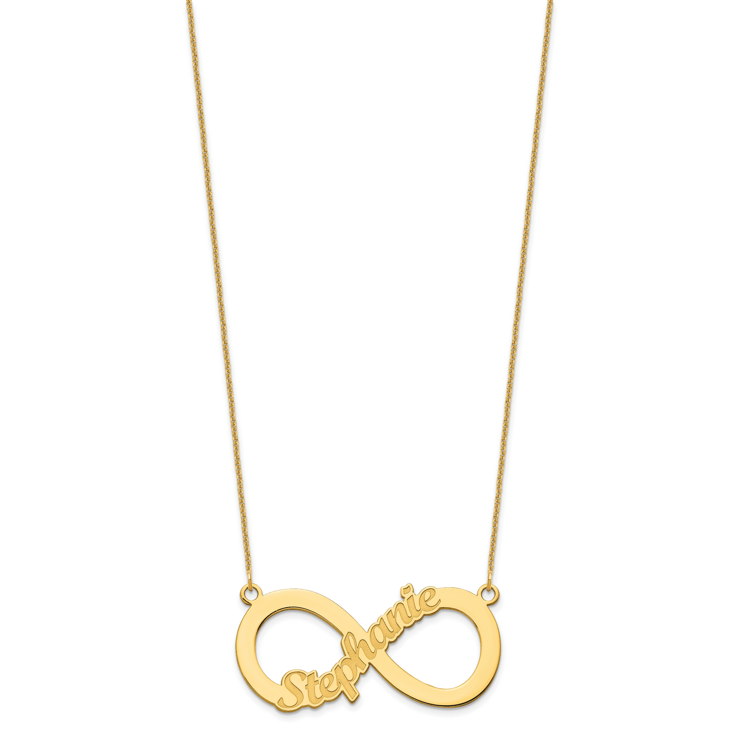 14K Yellow Gold 1 Name Infinity Necklace