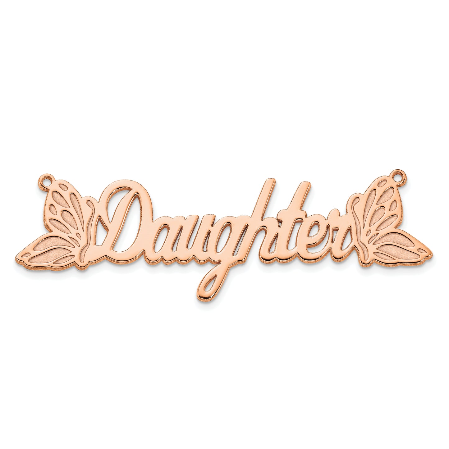 14K Rose Gold Polished Butterfly Name Plate