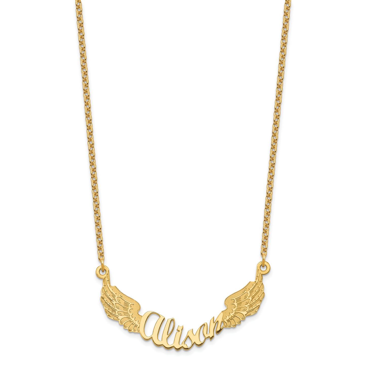 Sterling Silver Gold plated Personalized Angel Wings Necklace