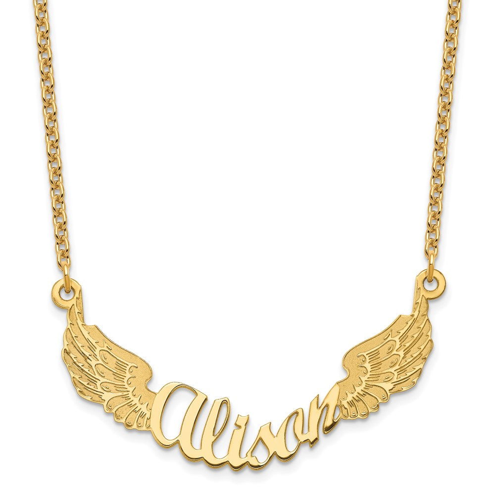 Sterling Silver Gold plated Personalized Angel Wings Necklace