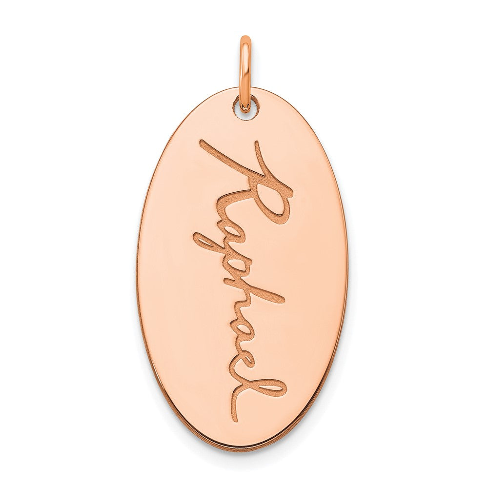 Sterling Silver Rose Gold plated Oval Signature Charm