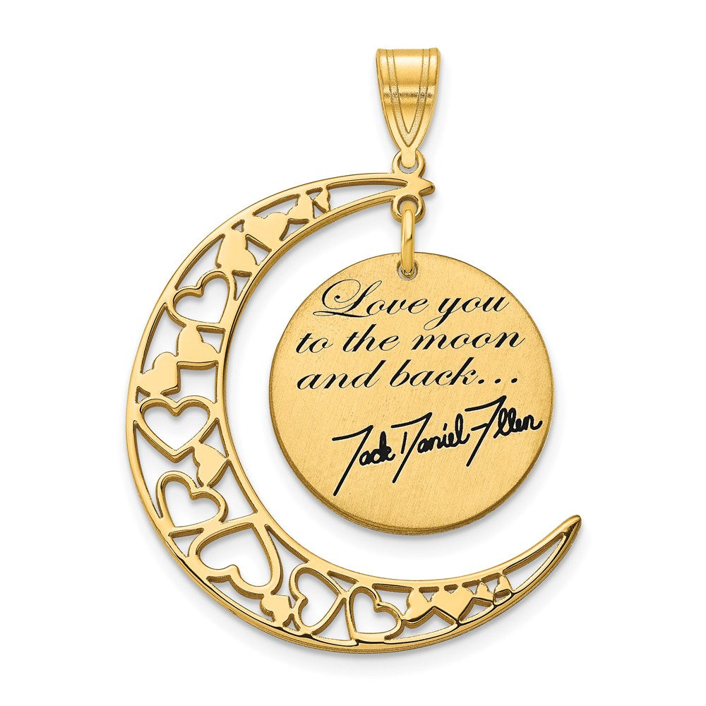 Sterling Silver Gold Plated LOVE YOU TO THE MOON Signature Pendant