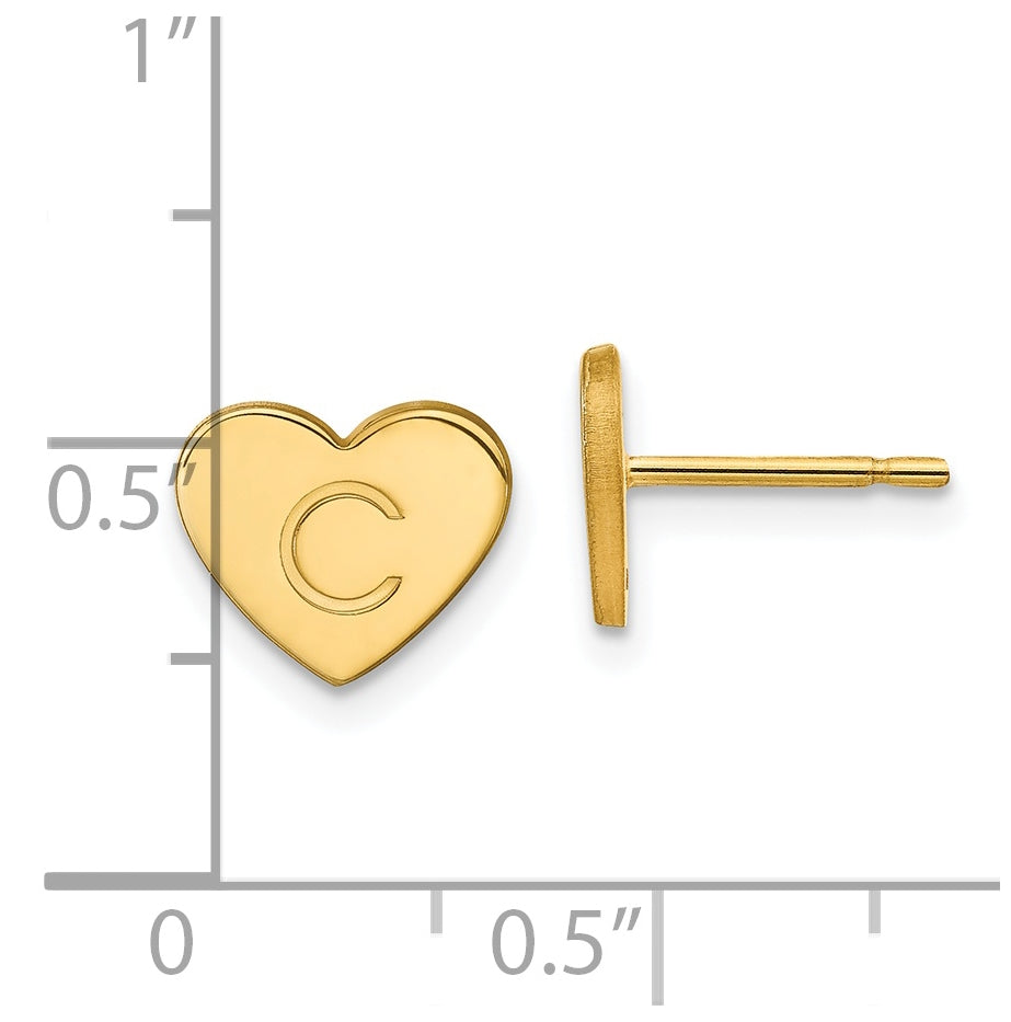 Sterling Silver Rhodium plated Initial Heart Pose Earrings