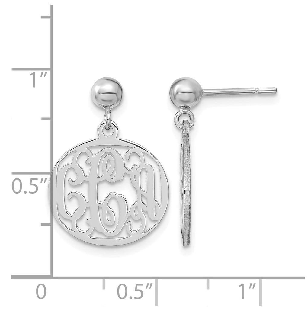 14k Yellow Or White Gold Monogram Dangle Earrings – Elegant Jewelry Gift for Birthday, Anniversary, Engagement, Wedding