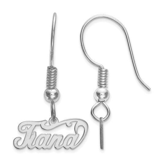 Sterling Silver Rhodium plated Name Plate Dangle Earrings