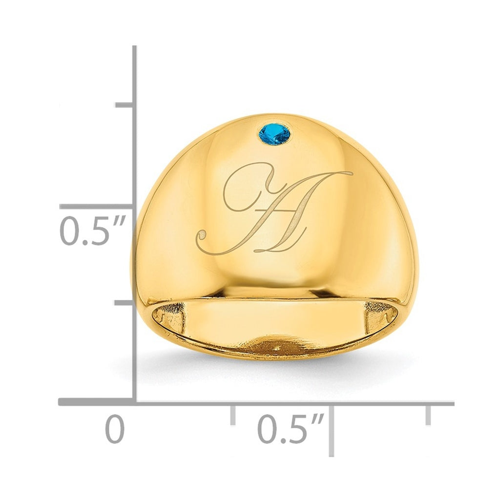 Sterling Silver Or Gold Plated Birthstone Personalized Cigar Ring