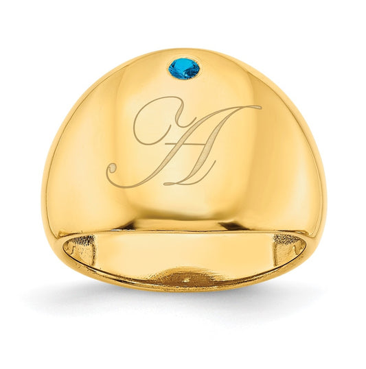 Sterling Silver Or Gold Plated Birthstone Personalized Cigar Ring