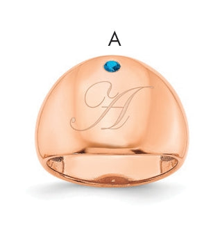 Sterling Silver Or Gold Plated Birthstone Personalized Cigar Ring