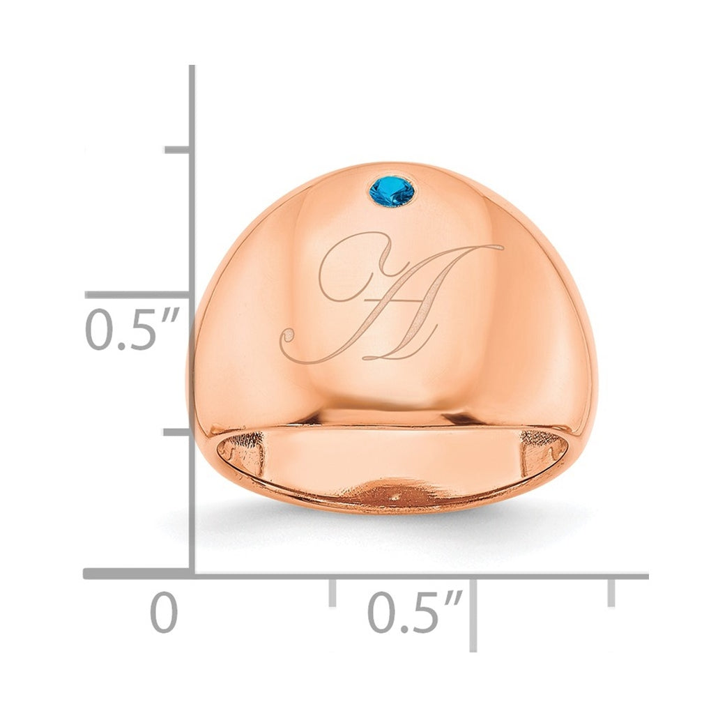Sterling Silver Or Gold Plated Birthstone Personalized Cigar Ring