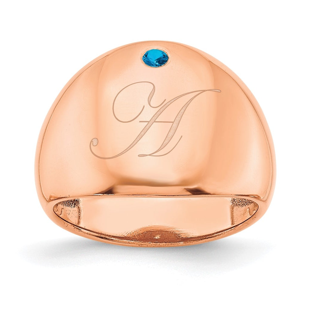 Sterling Silver Or Gold Plated Birthstone Personalized Cigar Ring