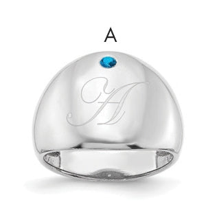 Sterling Silver Or Gold Plated Birthstone Personalized Cigar Ring