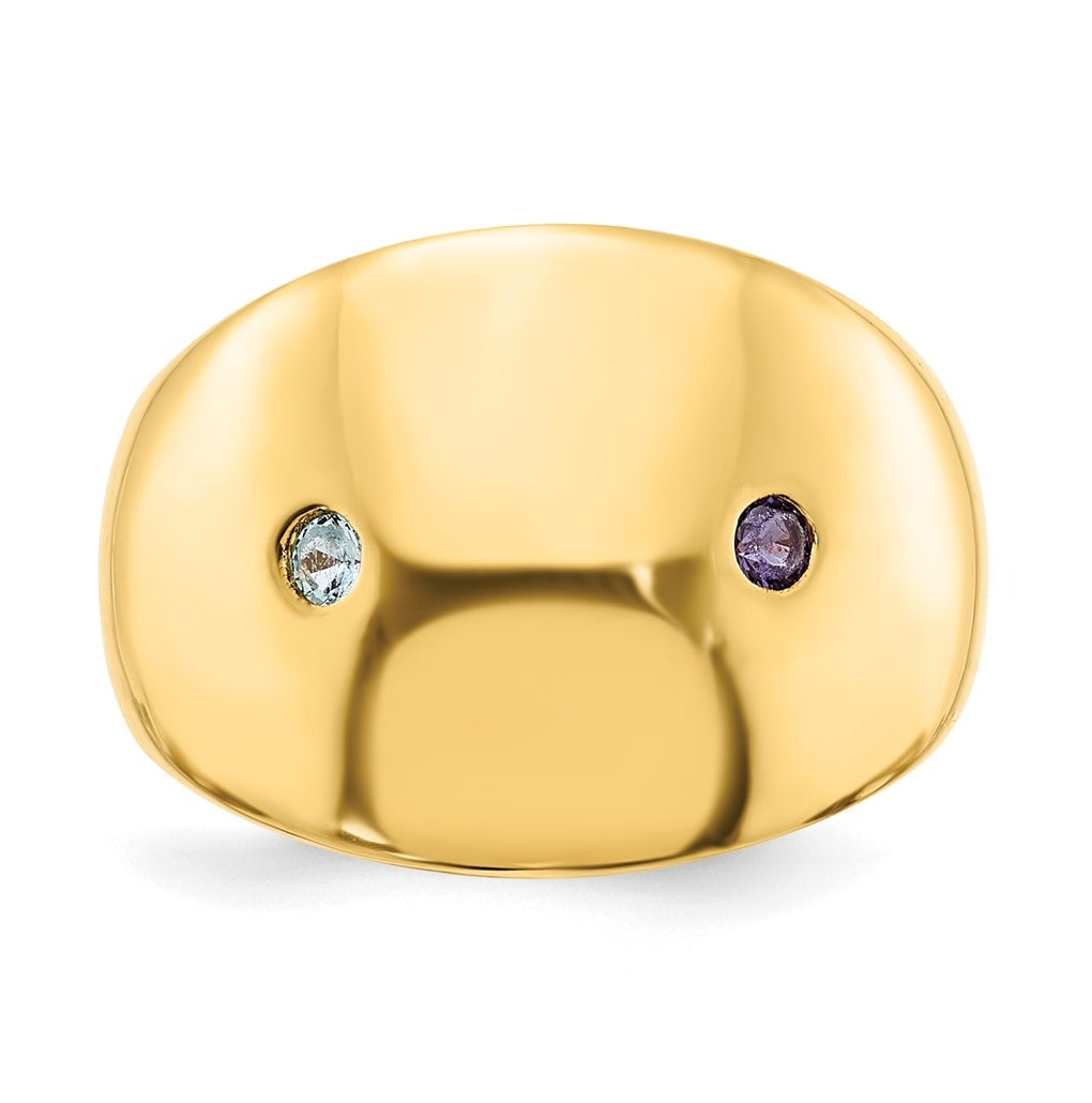 Sterling Silver Or Gold Plated Birthstone Personalized Cigar Ring