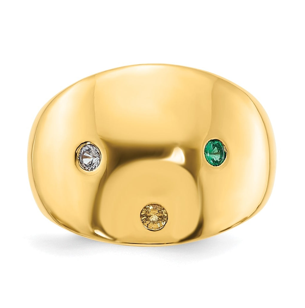 Sterling Silver Or Gold Plated Birthstone Personalized Cigar Ring