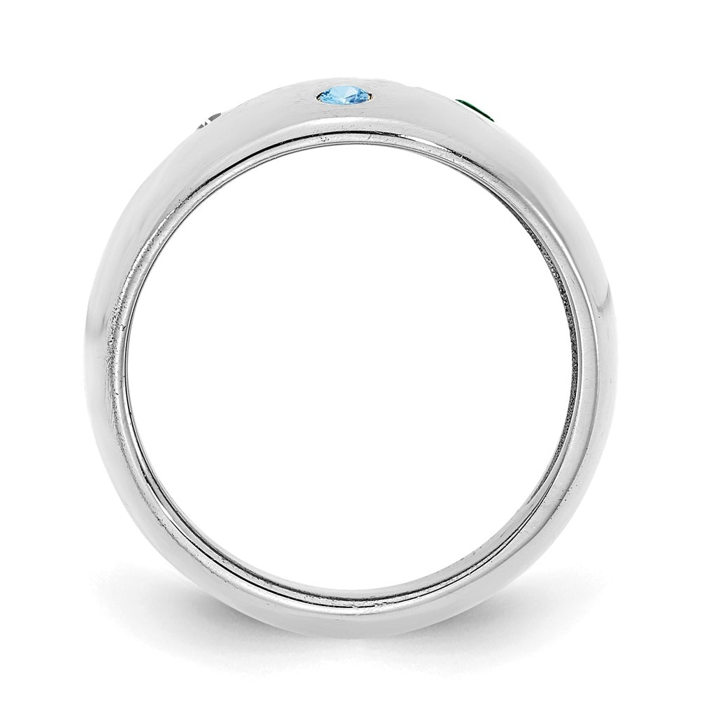 Sterling Silver Or Gold Plated Birthstone Personalized Cigar Ring
