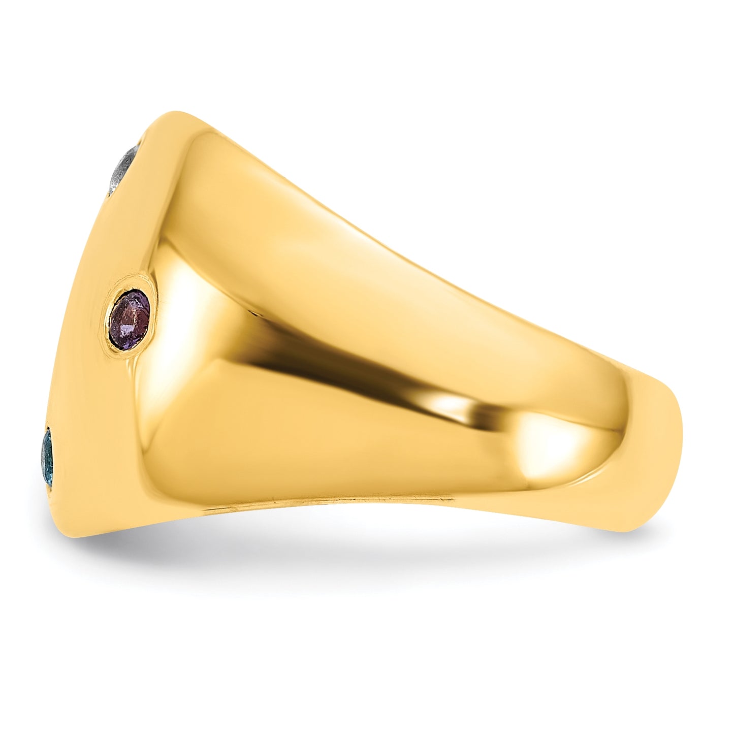 Sterling Silver Or Gold Plated Birthstone Personalized Cigar Ring