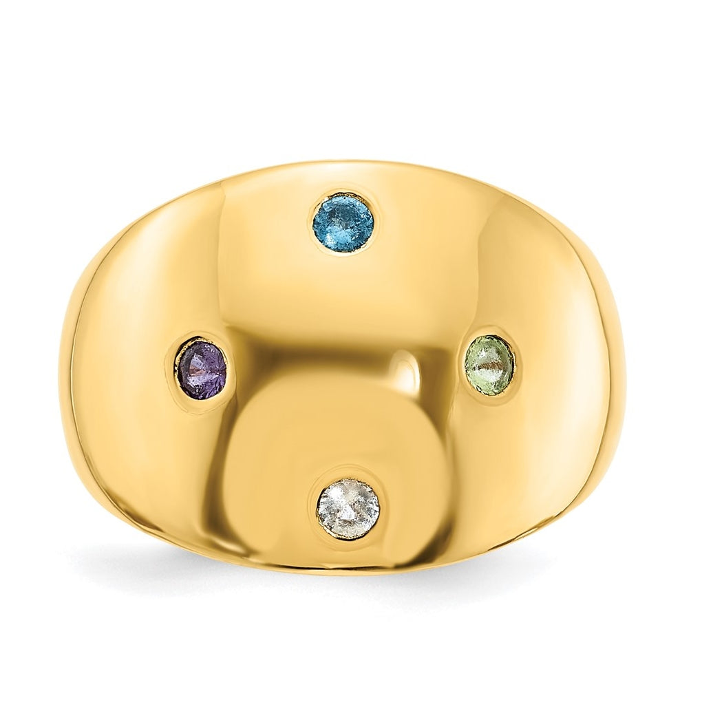 Sterling Silver Or Gold Plated Birthstone Personalized Cigar Ring