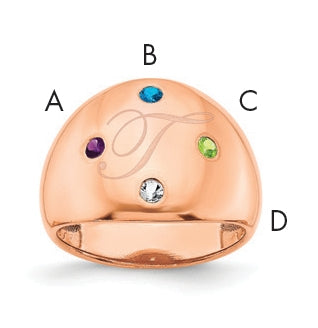 Sterling Silver Or Gold Plated Birthstone Personalized Cigar Ring
