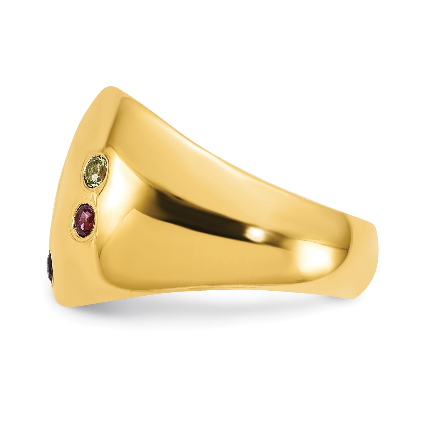 Sterling Silver Or Gold Plated Birthstone Personalized Cigar Ring