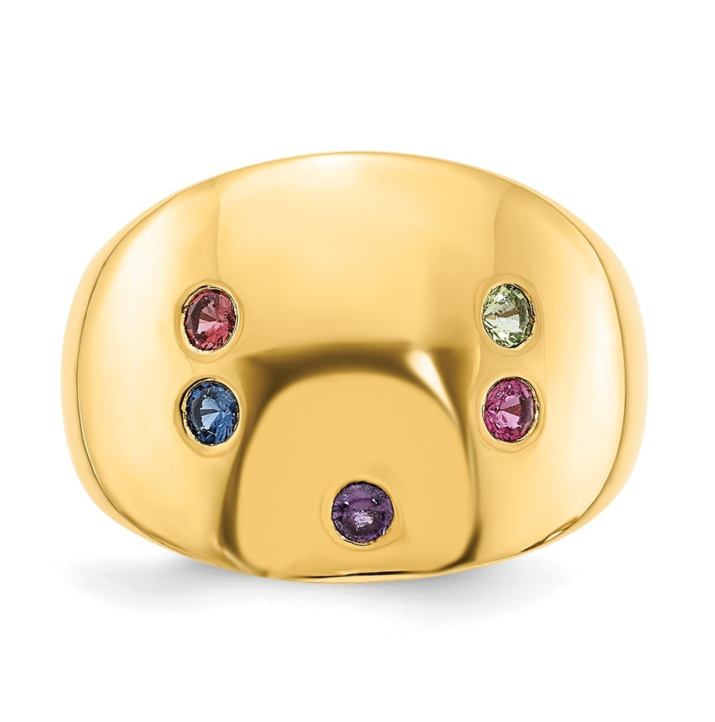 Sterling Silver Or Gold Plated Birthstone Personalized Cigar Ring