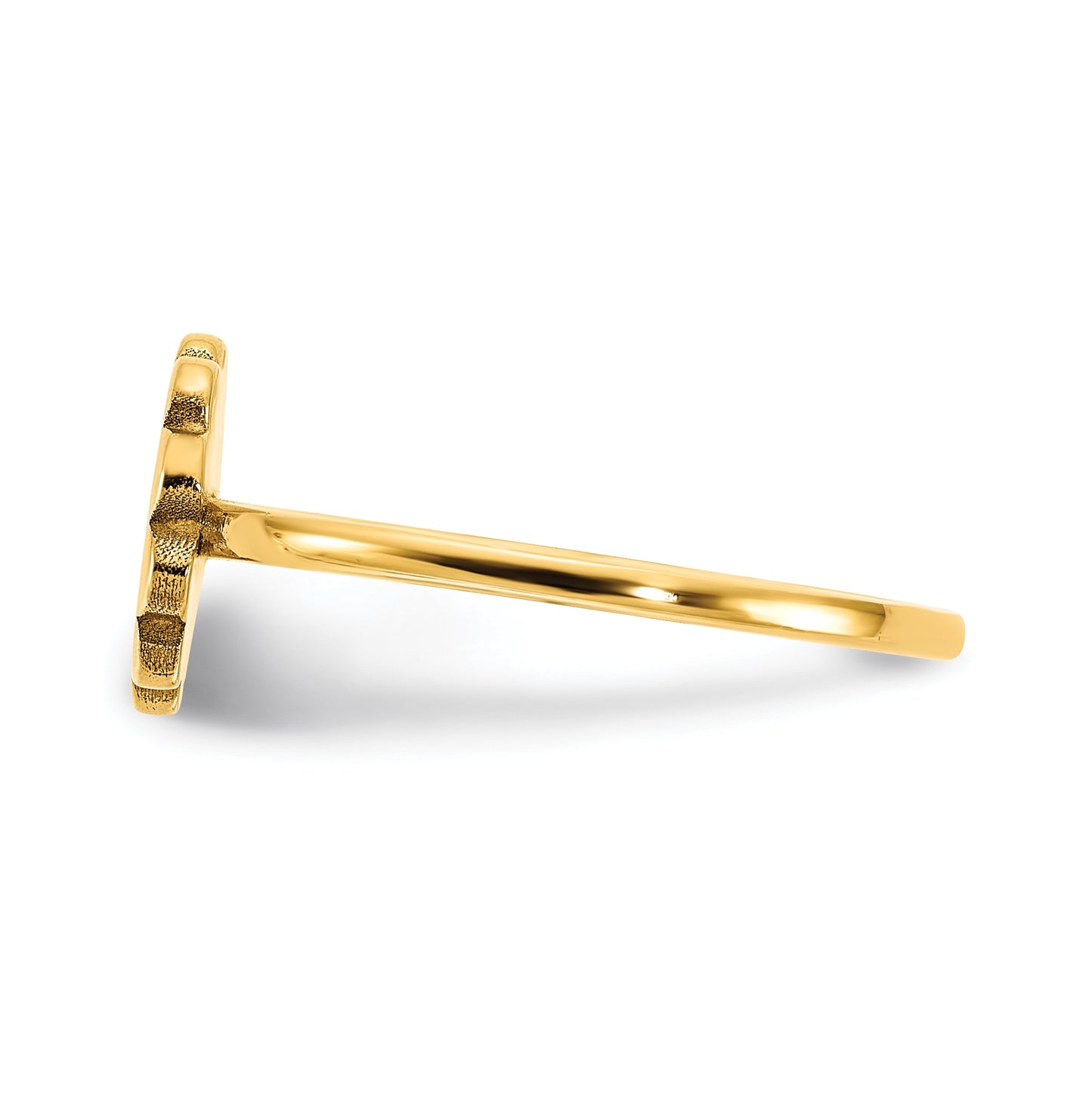 Sterling Silver Gold Plated Initial Flower Signet Ring, Size 6