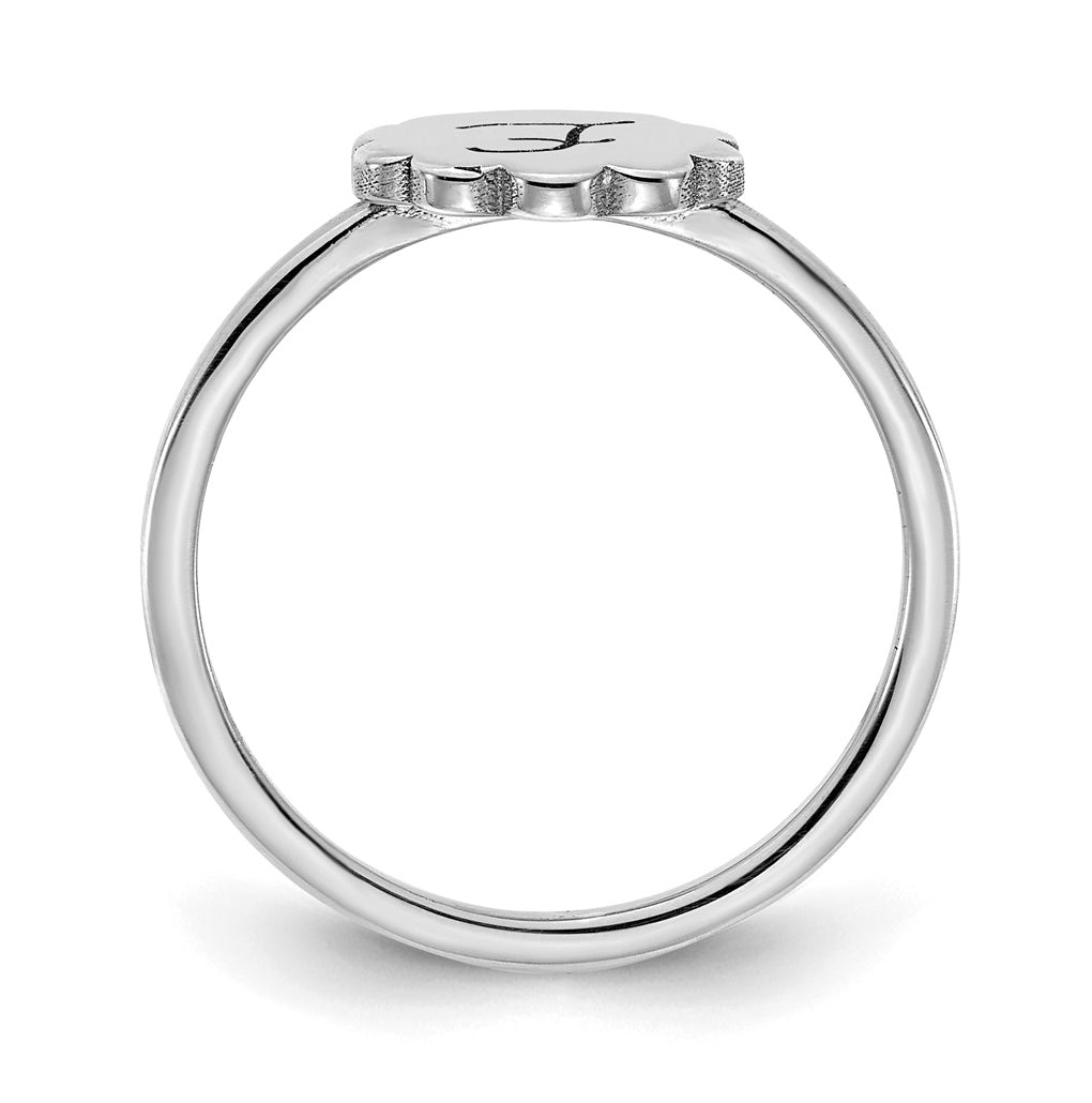 14K Yellow Or White Gold Initial Flower Ring – Elegant Jewelry Gift for Birthday, Anniversary, Engagement, Wedding