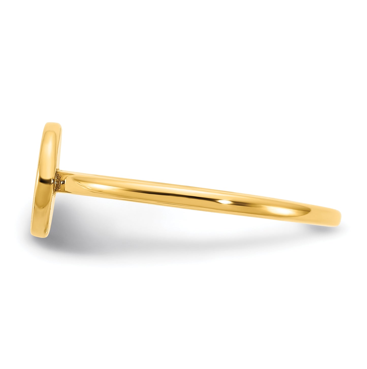Sterling Silver Gold Plated Initial Oval Signet Ring, Size 6