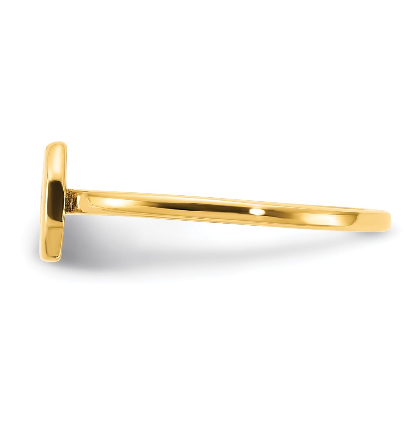 14K Yellow Gold Initial Octagon Signet Ring, Size 7
