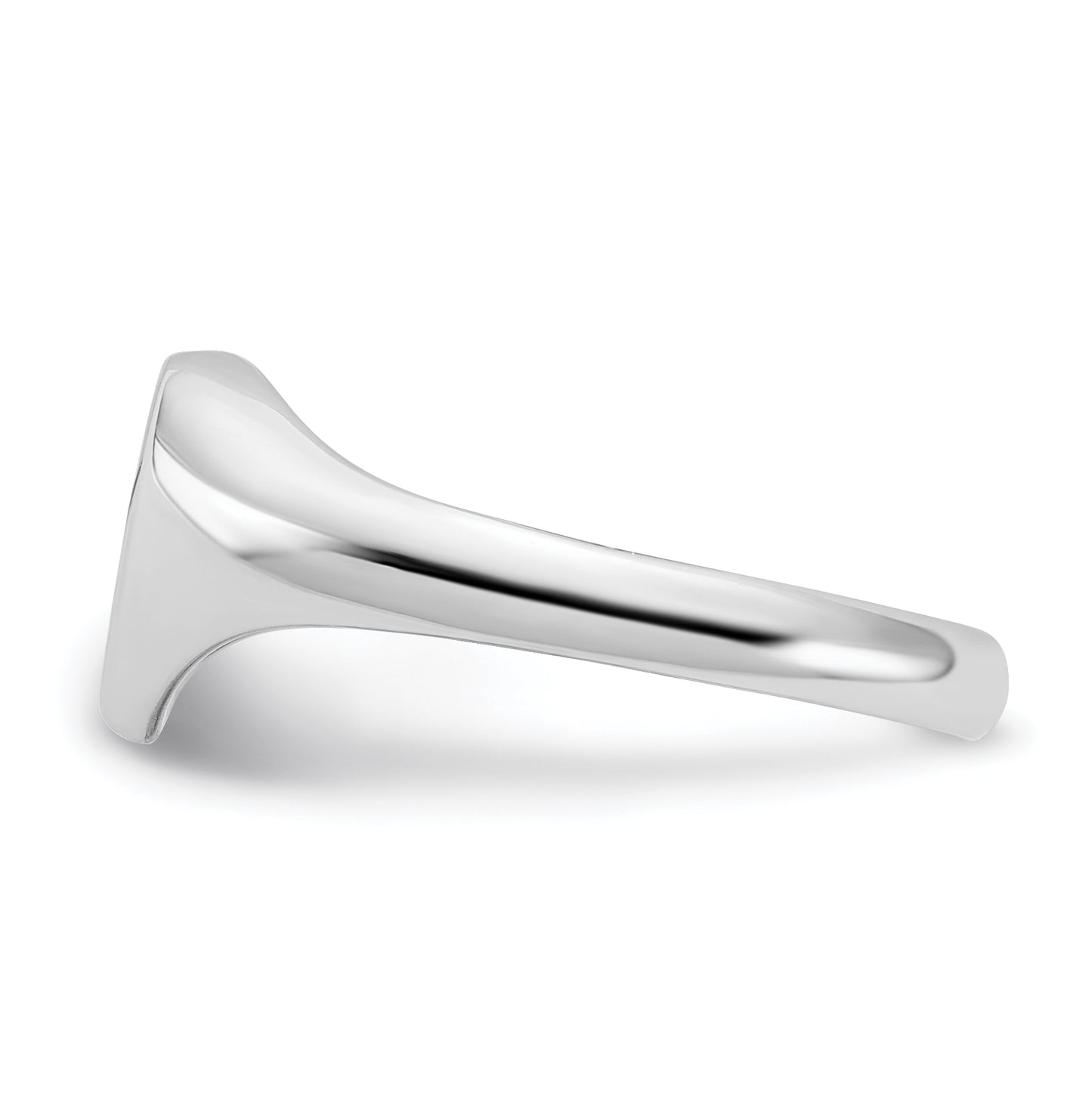 14K Yellow Or White Gold Or Sterling Silver Gold Plated Heart with Initial and Diamond Signet Ring