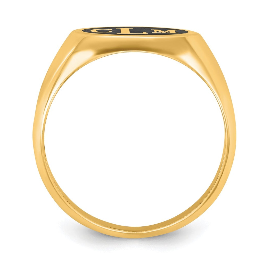 14k Yellow Or White Or Rose Gold with Epoxy Monogram Ring – Elegant Jewelry Gift for Birthday, Anniversary, Engagement, Wedding
