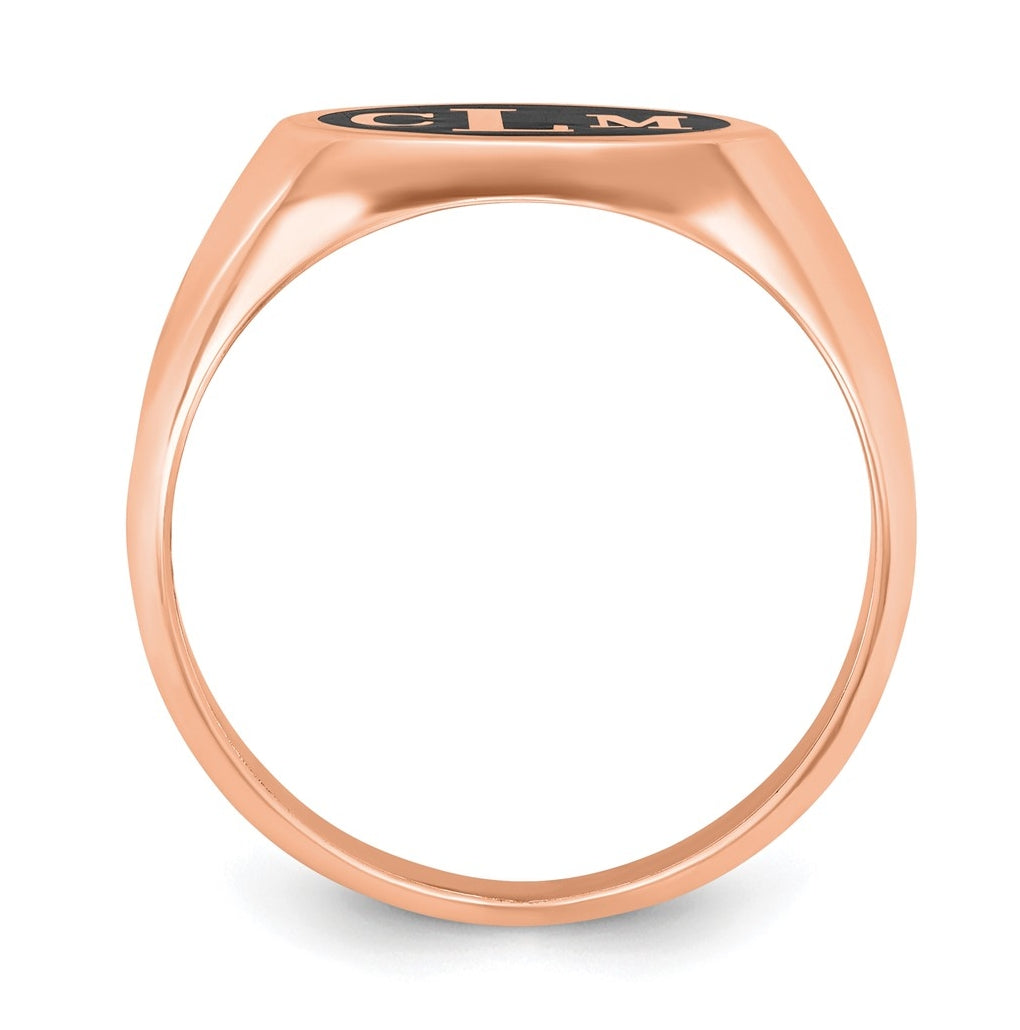 14k Yellow Or White Or Rose Gold with Epoxy Monogram Ring – Elegant Jewelry Gift for Birthday, Anniversary, Engagement, Wedding