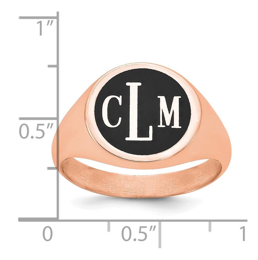 14k Yellow Or White Or Rose Gold with Epoxy Monogram Ring – Elegant Jewelry Gift for Birthday, Anniversary, Engagement, Wedding